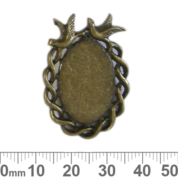 25mm Swallow Oval Cameo Bronze Setting