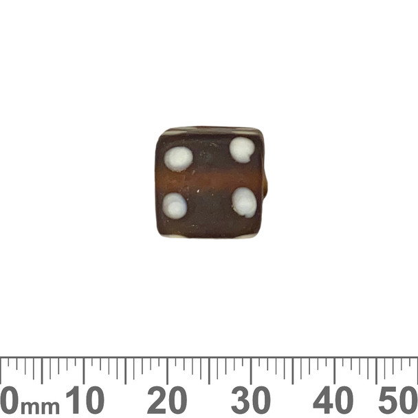 Dark Brown 13mm Frosted Glass Cube Beads