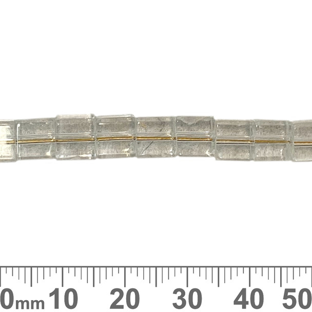 6mm Clear Cube Glass Bead Strands