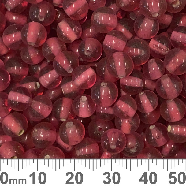 6mm Round Rose Pink Glass Beads