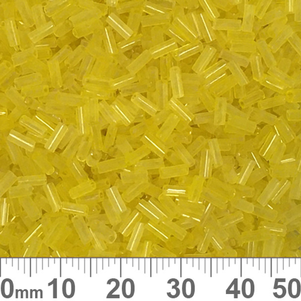 Yellow 4mm Glass Bugle Beads