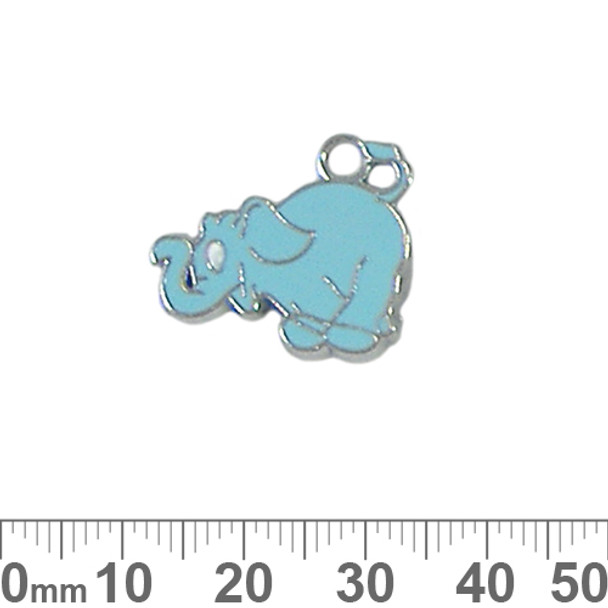 Blue Elephant Enamel Metal Charm