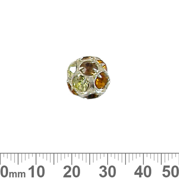 14mm Sparkly Silver Diamante Metal Ball (Autumn)