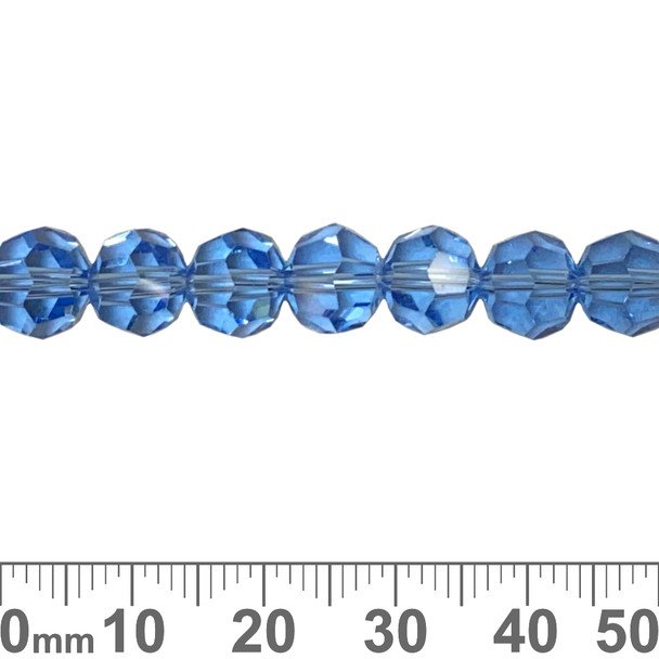 Light Sapphire Blue 8mm Round Glass Crystal Strands