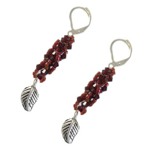 Garnet Swarovski & Delica Earrings Kit