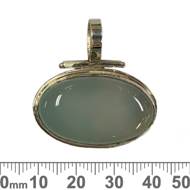 Chalcedony Oval Sterling Silver Pendant