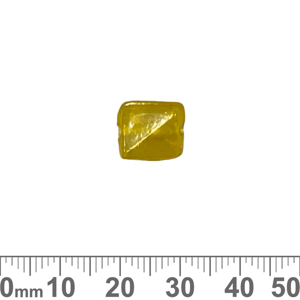 Yellow 12mm Twisted Flat Square Beads