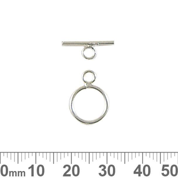 Sterling Silver Plain Round Toggle Clasp