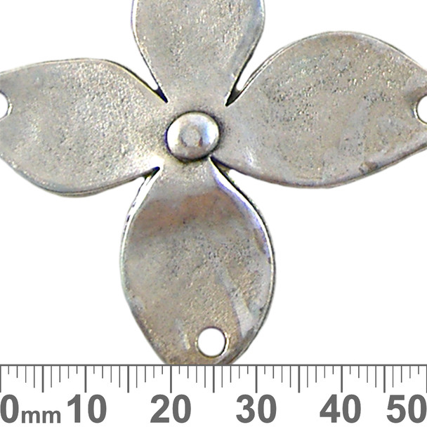 Silver Wildflower Link Metal Pendant