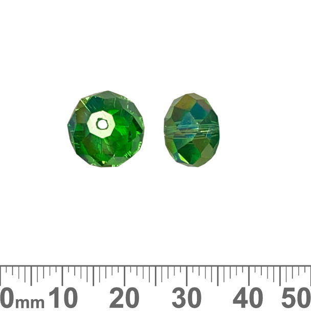 Green AB 12mm Rondelle Glass Crystal Beads