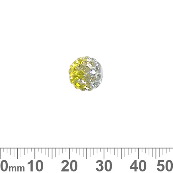 10mm Sparkly Trans Yellow/Clear Pave Bead