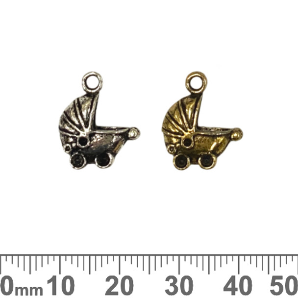 Baby Carriage Metal Charms