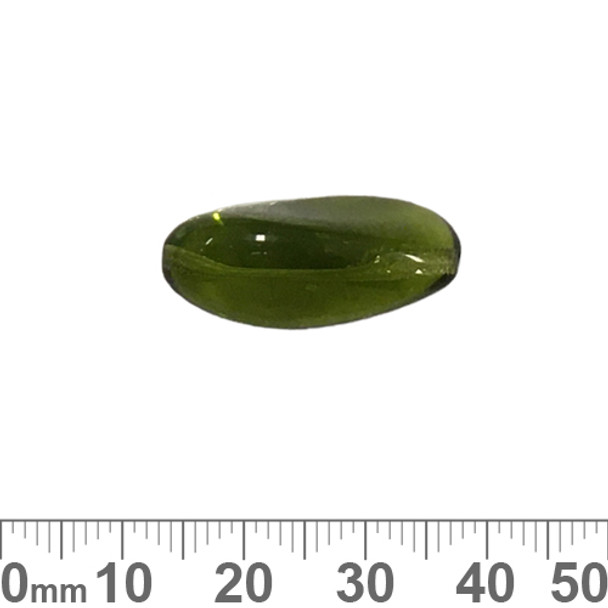 Olive Green 24mm Twisted Czech Glass Beads