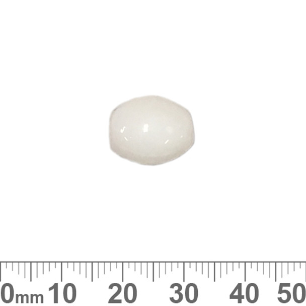 Translucent White 14mm Oval Glass Beads