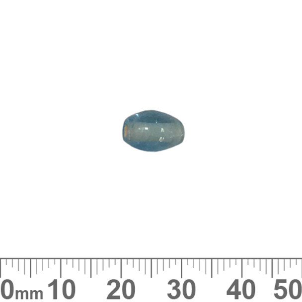 Aqua 10mm Oval Glass Beads