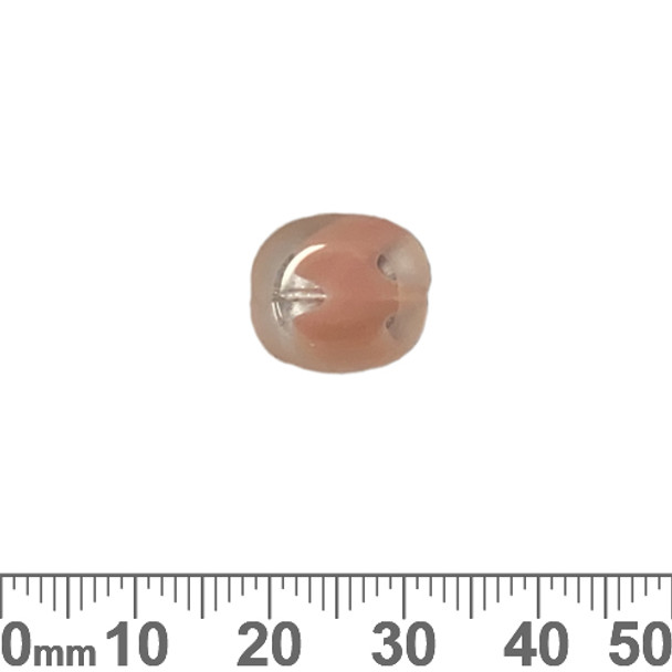 Peachy Pink 14mm Flat Oval Czech Glass Beads