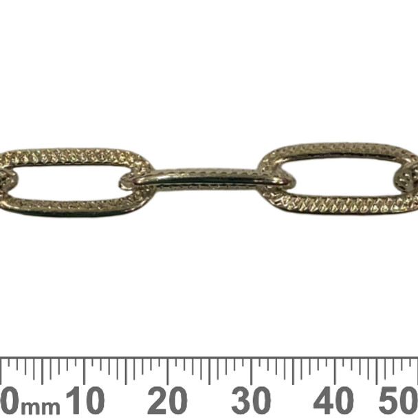 Dark Silver 20mm Patterned Rectangular Chain