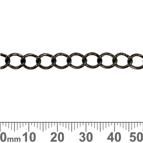 Black 7.5mm Medium Twisted Loop Chain