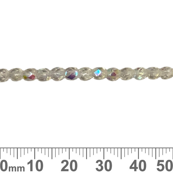 Crystal AB 4mm Round Fire Polished Glass Beads