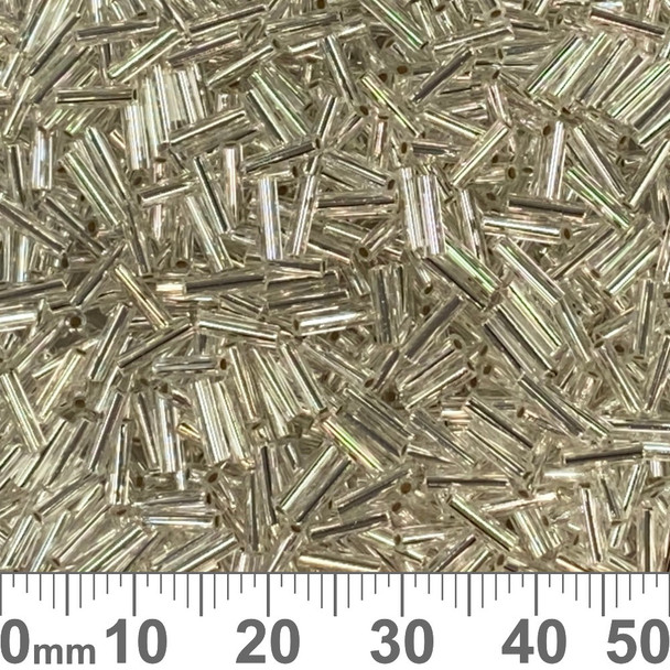 Clear S/L 6mm Japanese Bugle Beads