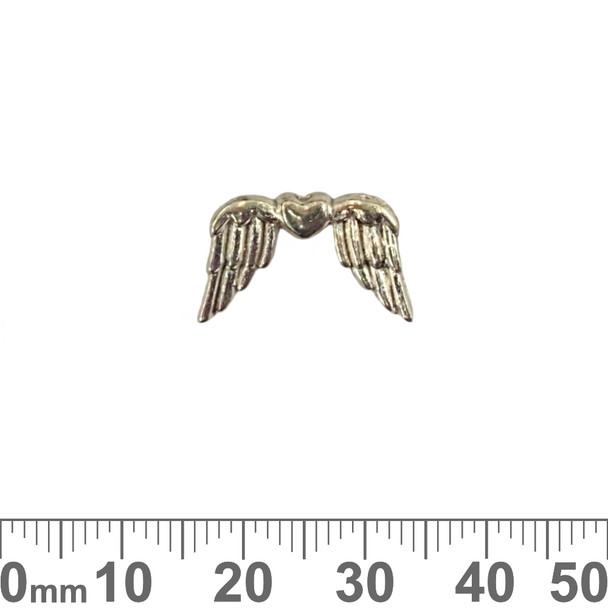 Heart Angel Wings Metal Bead Charms