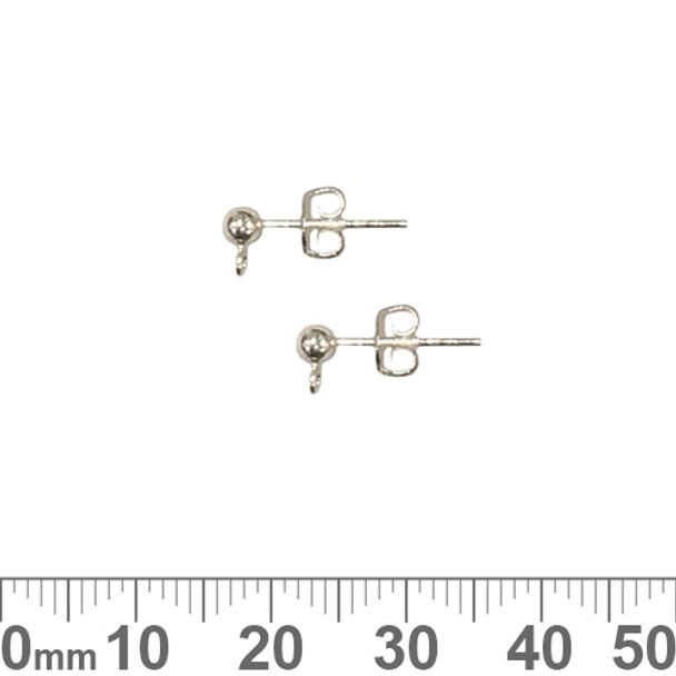 Sterling Silver 3mm Stud Earring Posts with Loops