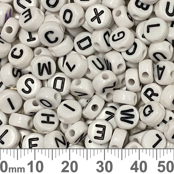 BULK Mixed Pack 7mm Flat Round Acrylic Alphabet Beads