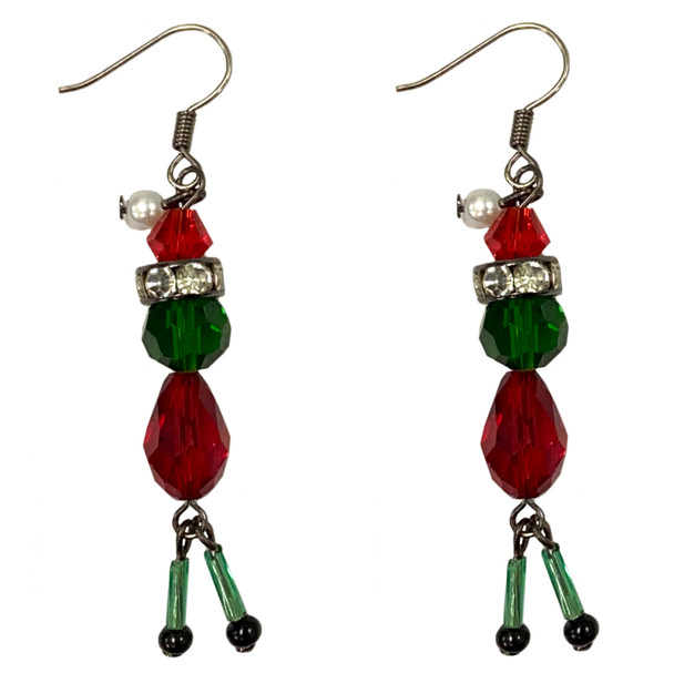Glass Crystal Grinch Earrings Project Instructions