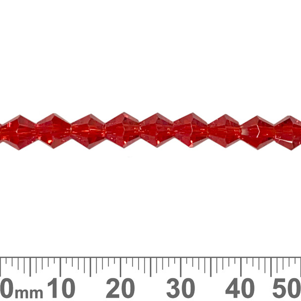 BULK 6mm Bright Red Annelia Bicone Glass Crystal Beads