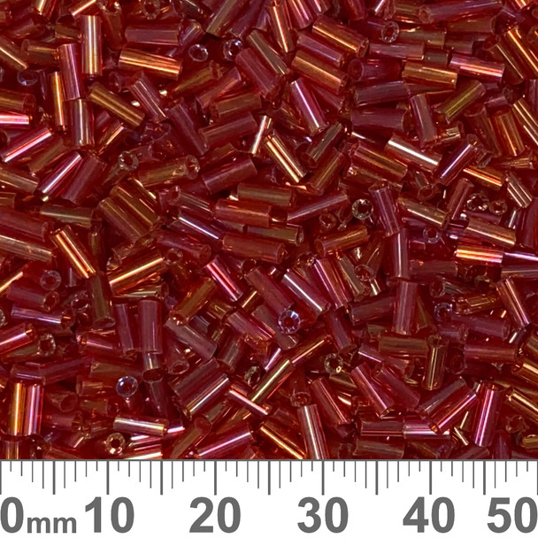 Red AB 5mm Bugle Beads