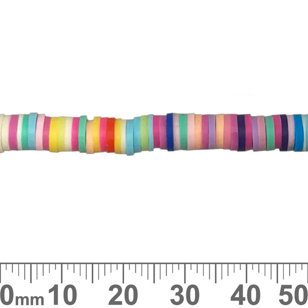 6mm Rainbow Heishi Polymer Clay Bead Strands