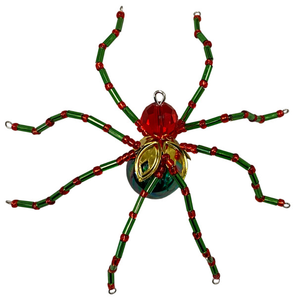 Green & Red Beaded Christmas Spider Kit