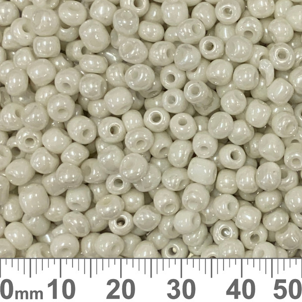 6/0 Hot Coat White Lustre Seed Beads
