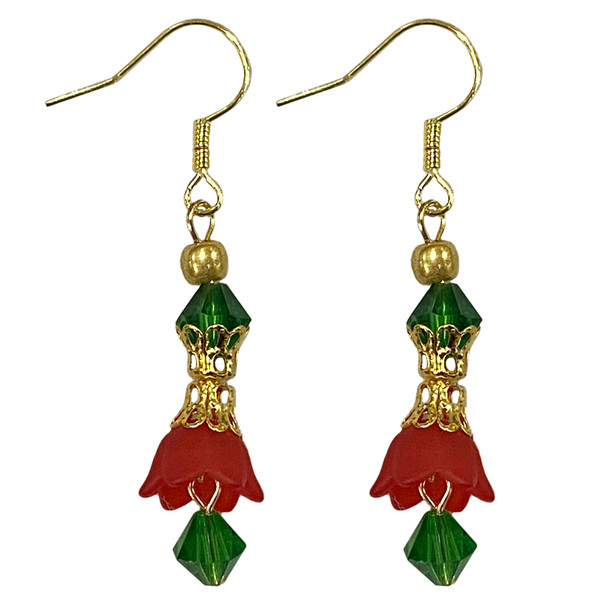 Golden Bell Christmas Earrings Project Instructions