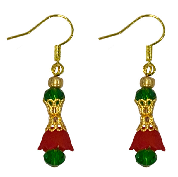 Golden Bell Christmas Earrings Project Instructions