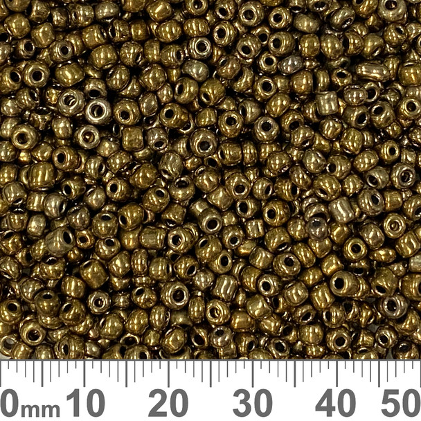 8/0 Opaque Metallic Light Bronze Seed Beads