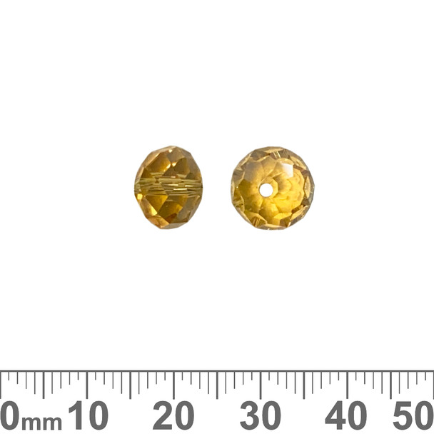 Light Amber 10mm Rondelle Glass Crystal Beads