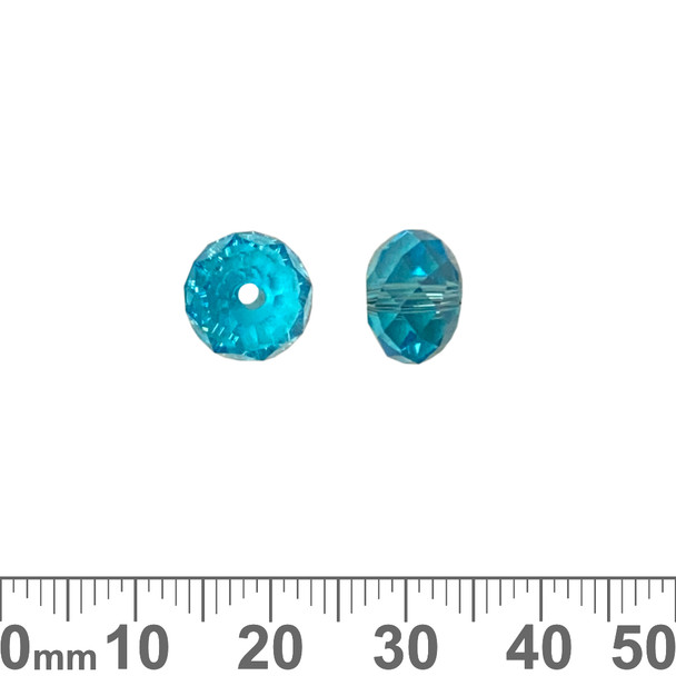 Aquamarine Blue 10mm Rondelle Glass Crystal Beads