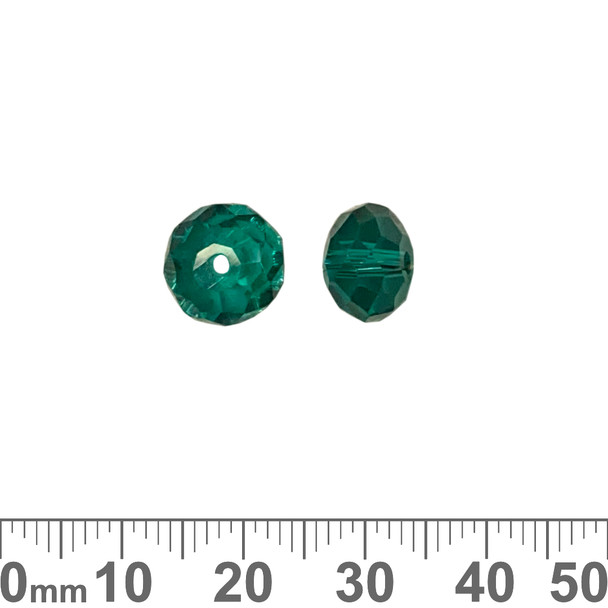 Teal Green 10mm Rondelle Glass Crystal Beads