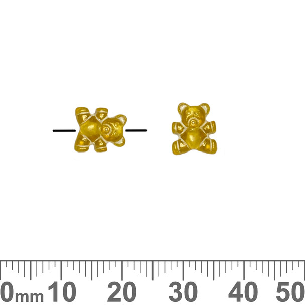 9mm Yellow Acrylic Teddy Bear Beads