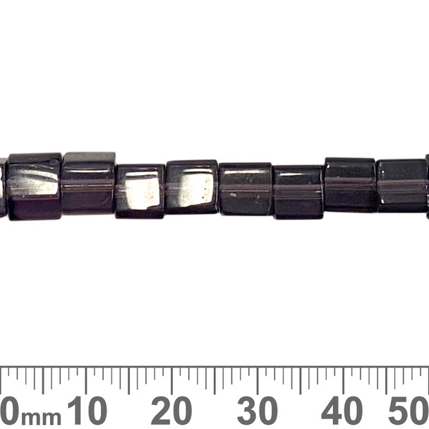 8mm Flat Puffy Square Black Cats Eye Strands
