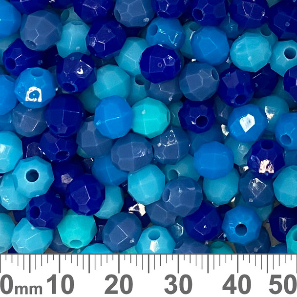 Sea Breeze 6mm Faceted Round Acrylic Bead Mix