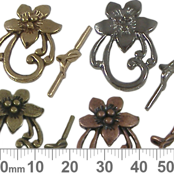 BULK Flower Toggle Clasps