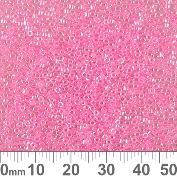 11/0 IC Crystal/Dark Pink Delica Seed Beads