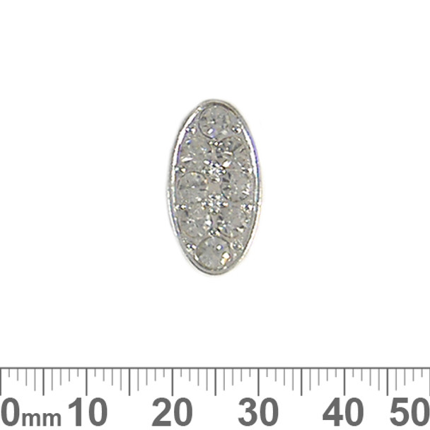 2 Strand Diamante Oval Spacer Beads