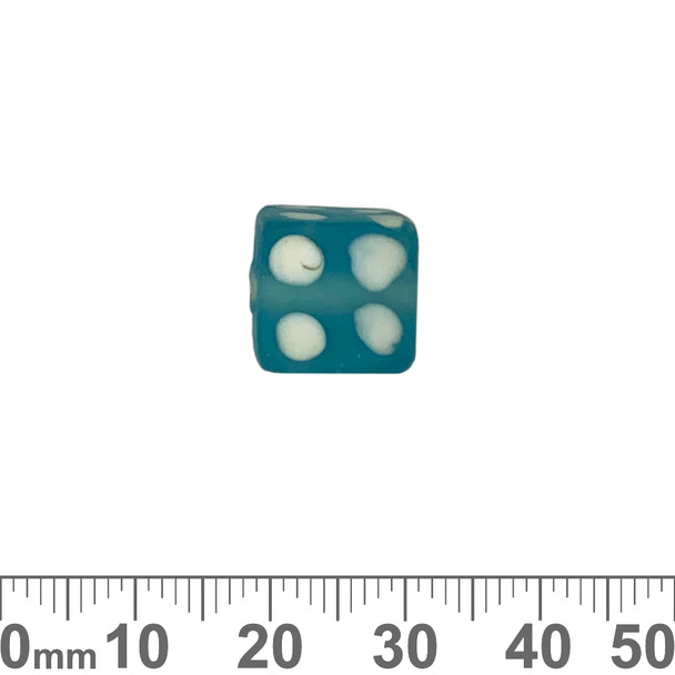 Aqua Blue 12mm Frosted Glass Cube Beads