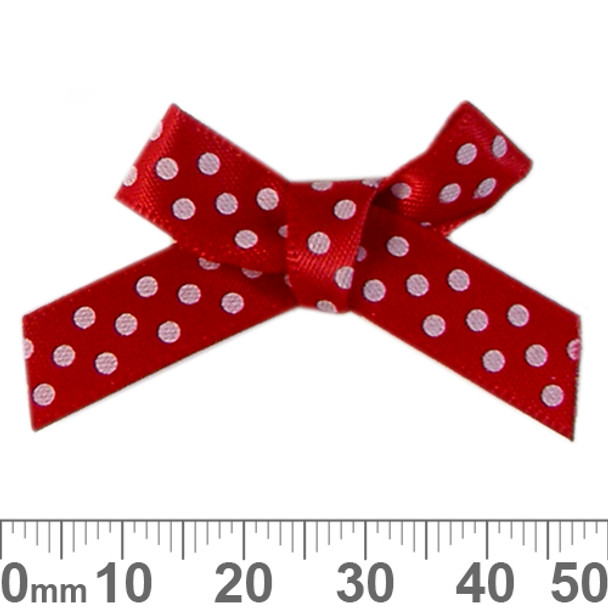 50mm Red/White Polka Dot Ribbon Bows