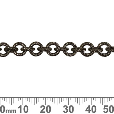 Black 6.5mm Heavy Round Brushed Chain