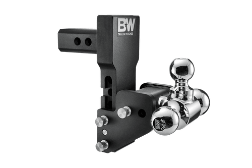 B&W Hitches Tow and Stow Adjustable Drop Hitch | 2" Receiver, 4-1/2" Drop, 5-1/2" Rise, Tri-Ball 1-7/8" x 2" x 2-5/16" | GM MultiPro & MultiFlex Compatible