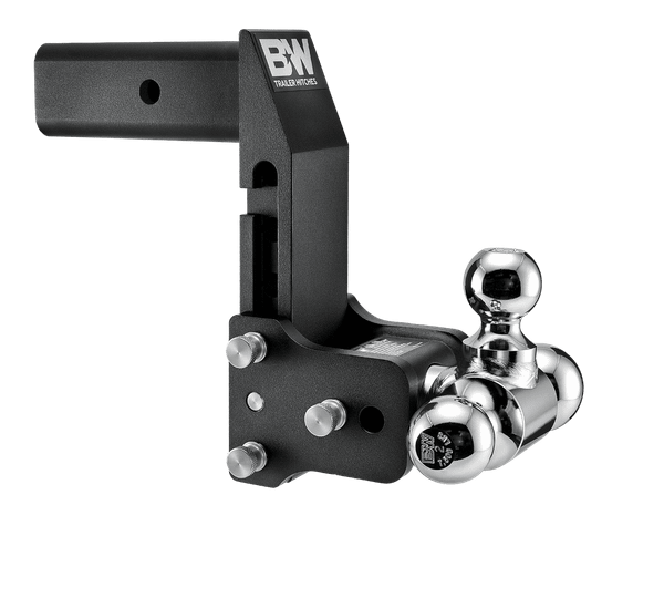 B&W Hitches Tow and Stow Adjustable Drop Hitch | 2.5" Receiver, 7" Drop, 7-1/2" Rise, Tri-Ball 1-7/8" x 2" x 2-5/16" | GM MultiPro & MultiFlex Compatible